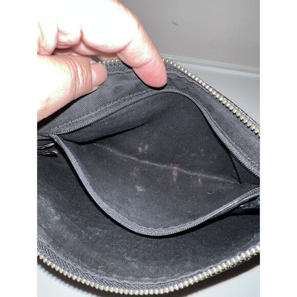 BANANA REPUBLIC Y2K Black Leather Reptile Skin Embossed Shoulder Bag - Picture 12 of 14